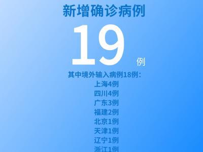 國家衛健委：5月22日新增新冠肺炎確診病例19例其中本土病例1例