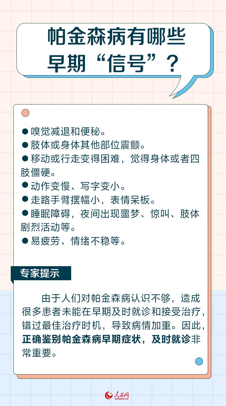 世界帕金森病日：帕金森病早識(shí)別 警惕身體發(fā)出的這些“信號(hào)”