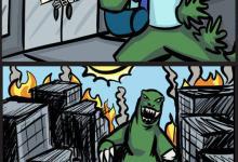 Flex的健身漫畫：哥斯拉大鬧紐約的原因！