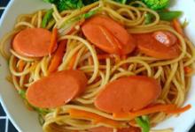 火腿意面的做法-家常味炒菜譜