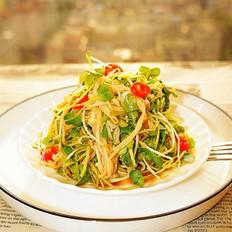 涼拌金針菇蘿卜苗的做法-酸甜味拌菜譜