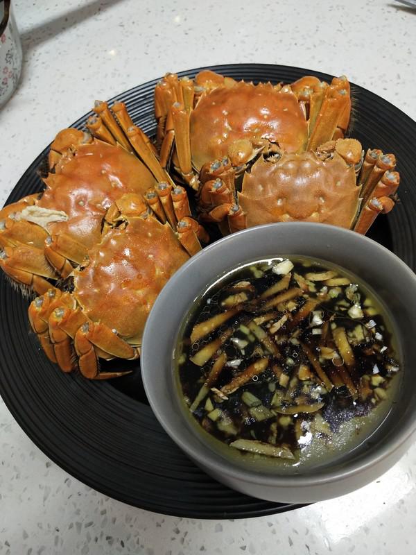 清蒸螃蟹配自制料汁的做法-家常味蒸菜譜