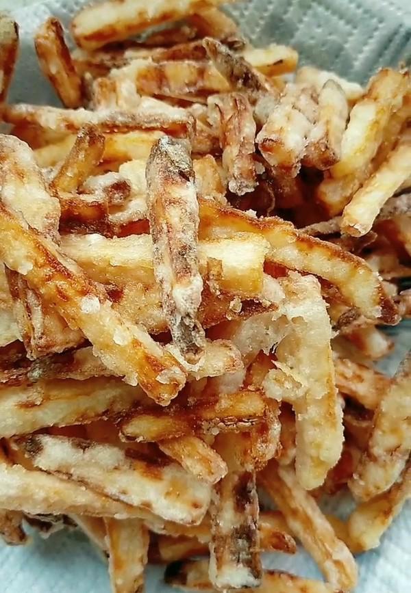 干煸藕條的做法-咸鮮味炸菜譜