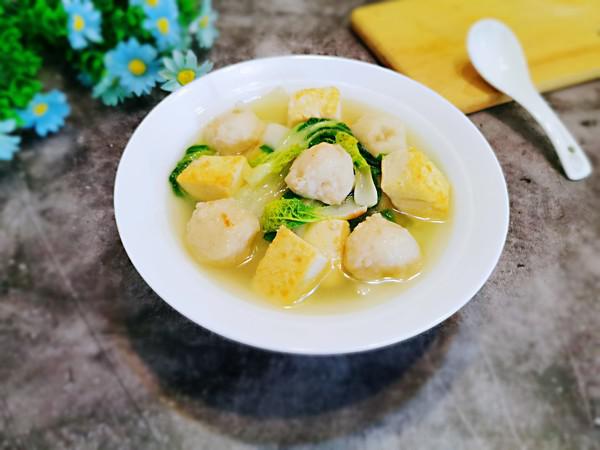 墨魚丸小油菜豆腐湯的做法-咸鮮味煮菜譜