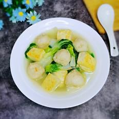 墨魚丸小油菜豆腐湯的做法-咸鮮味煮菜譜