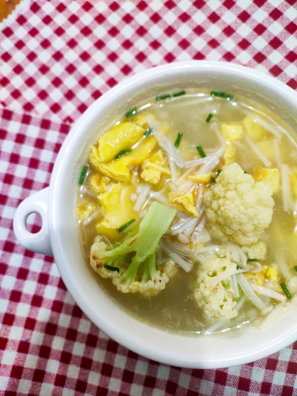 有機花菜雞蛋湯的做法-咸鮮味煮菜譜