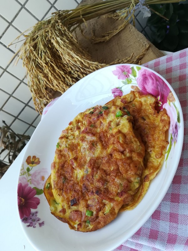 火腿粒煎蛋餅的做法-家常味煎菜譜