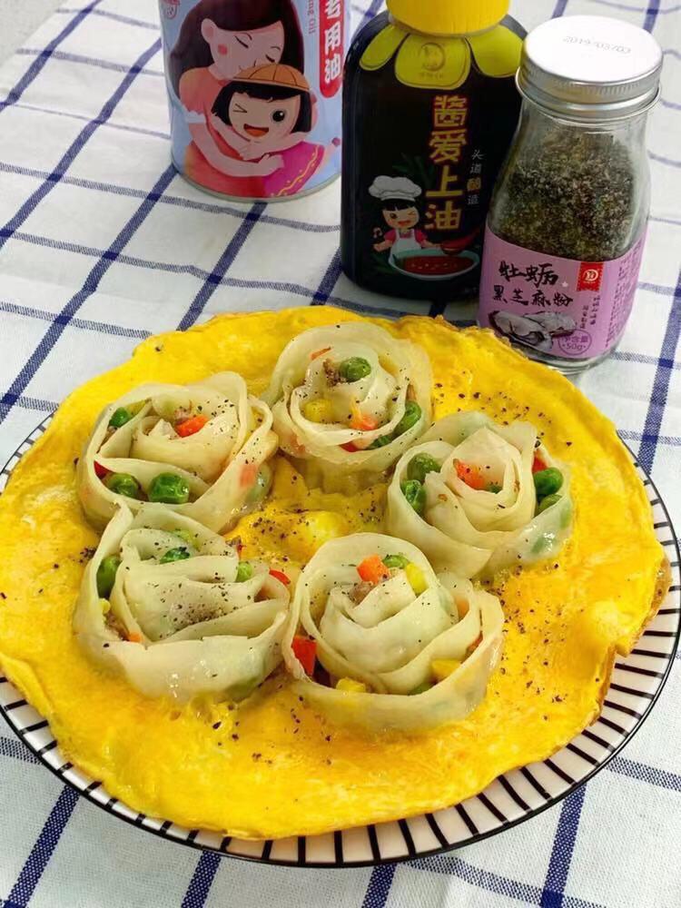 寶寶輔食  玫瑰蛋抱餃的做法-家常味煎菜譜