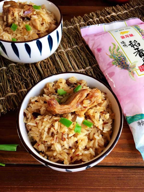 杏鮑菇排骨燜飯的做法-家常味燜菜譜