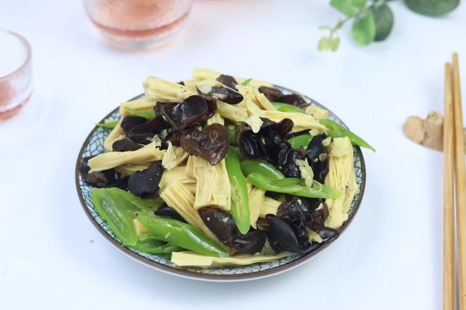 木耳炒腐竹的做法-家常味炒菜譜