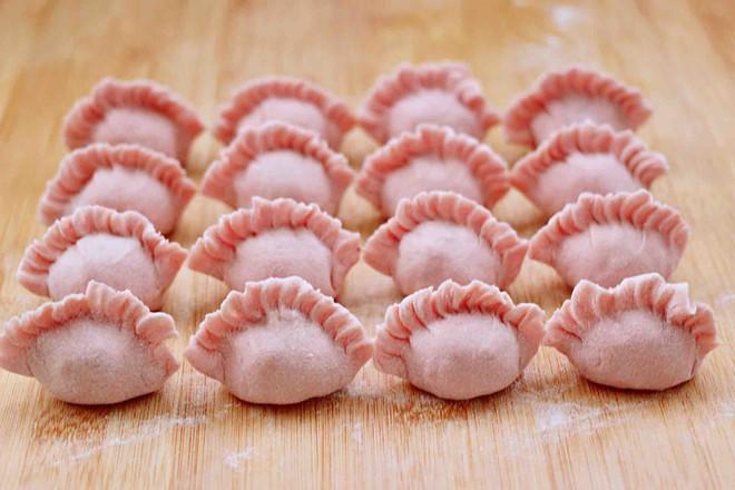 手工紅椰菜扇貝餃子的做法-家常味煮菜譜