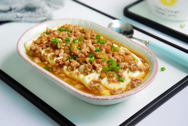 肉末榨菜蒸豆腐的做法-家常味蒸菜譜