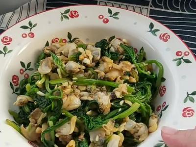 菠菜拌蛤蜊的做法-家常味拌菜譜