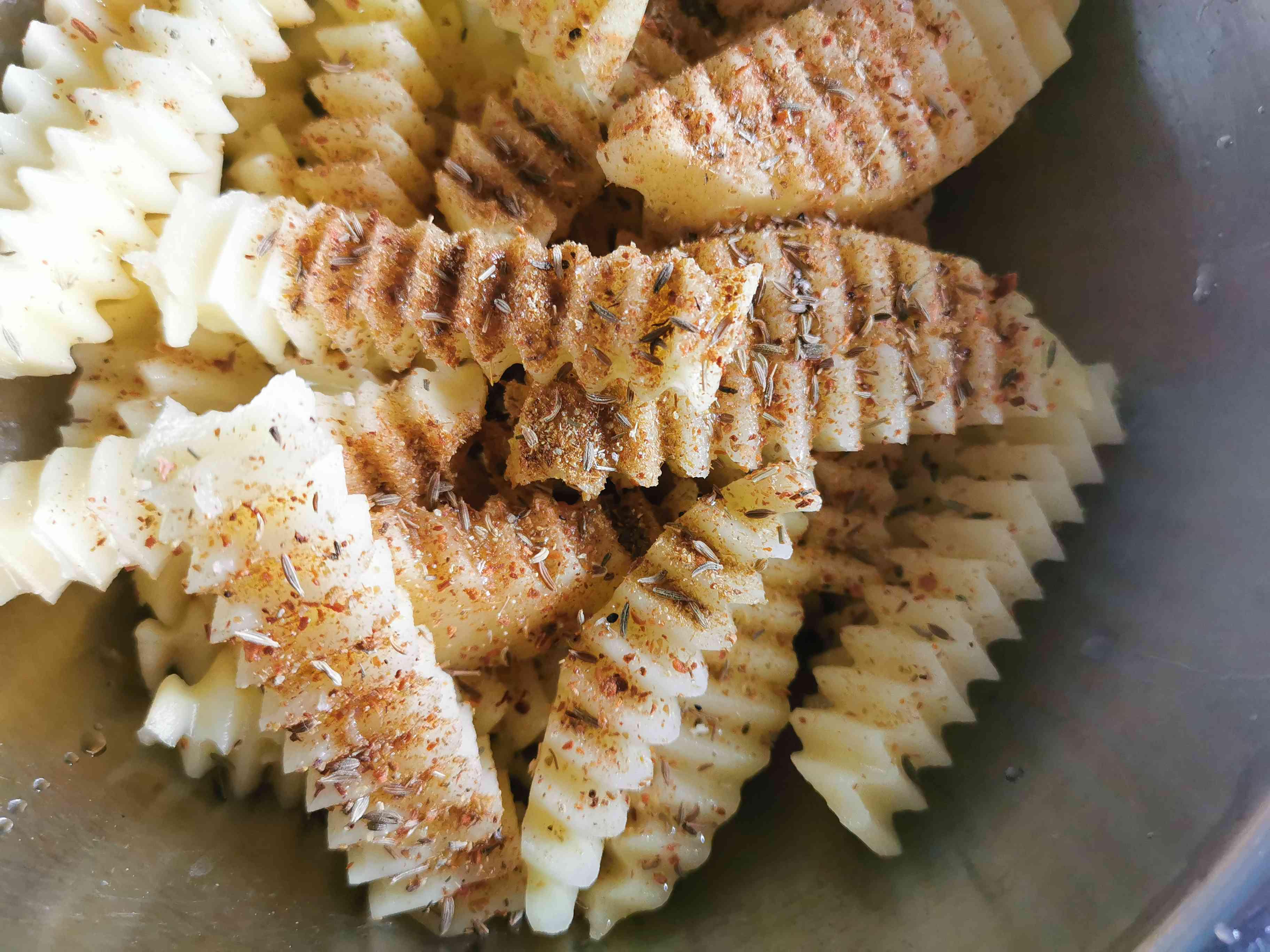 烤薯?xiàng)l的做法-家常味烤菜譜