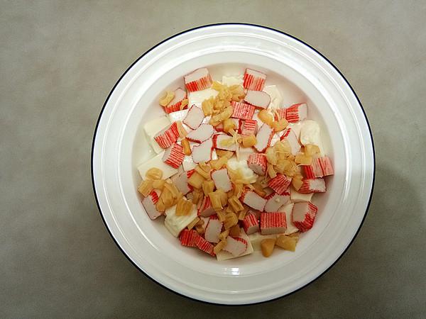 蟹肉棒蒸豆腐的做法-咸鮮味蒸菜譜