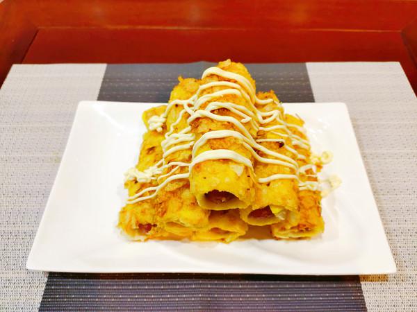 網(wǎng)紅香腸卷蒸烤箱版的做法-咸鮮味烤菜譜