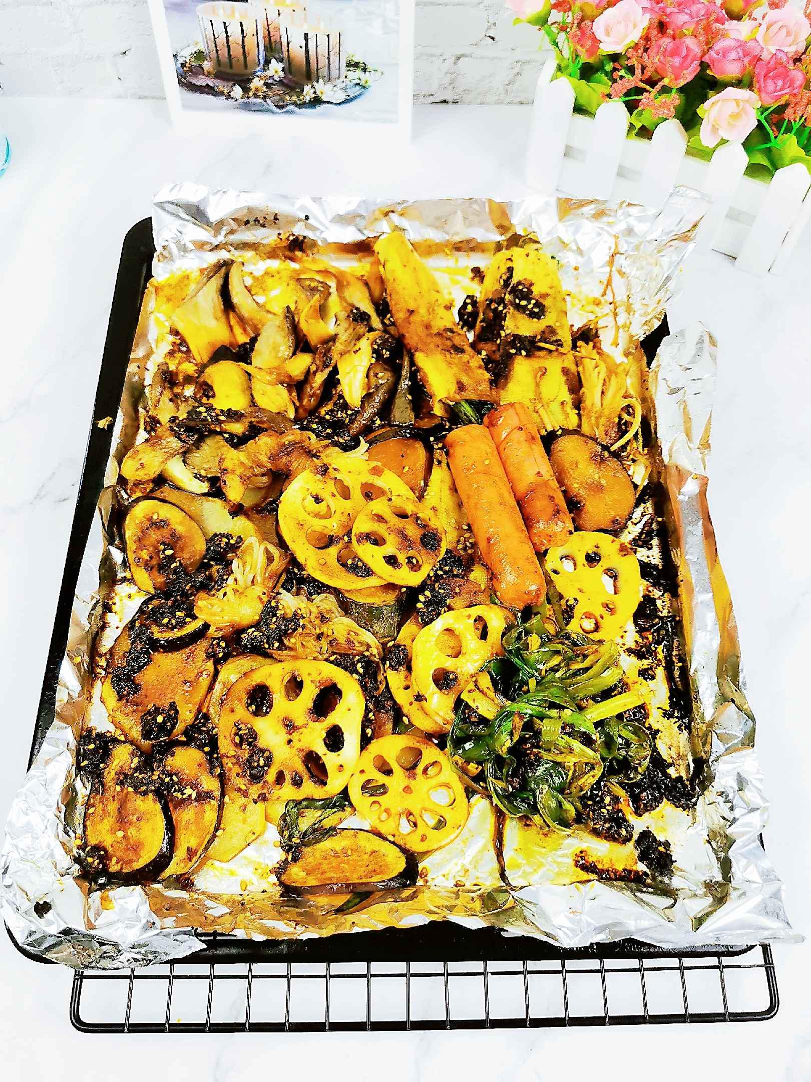 宵夜燒烤拼盤的做法-香辣味烤菜譜