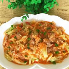 番茄炒菜花的做法-家常味炒菜譜