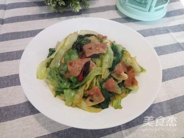 培根熗炒西生菜的做法-咸鮮味炒菜譜