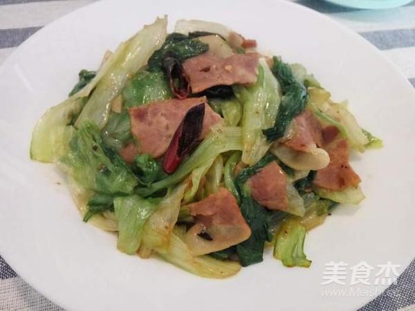 培根熗炒西生菜的做法-咸鮮味炒菜譜