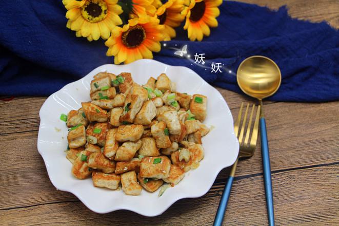 孜然小蔥煎豆腐的做法-家常味煎菜譜