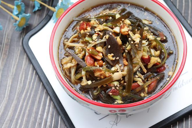 金針菇拌海帶絲的做法-咸鮮味拌菜譜