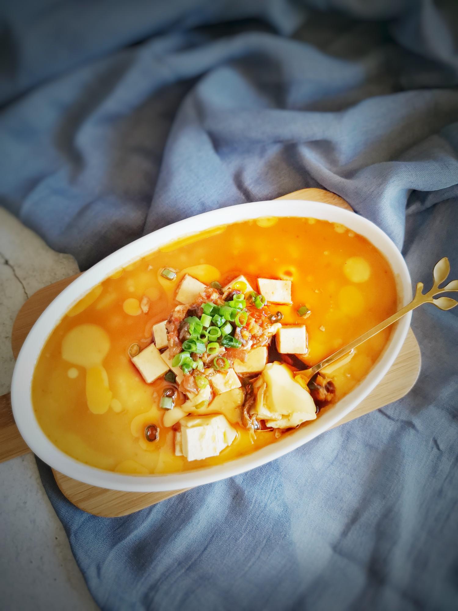 嫩豆腐與雞蛋的完美碰撞的做法-咸鮮味蒸菜譜