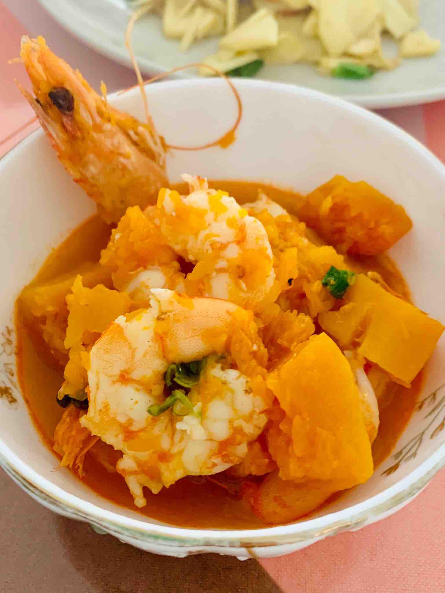 南瓜蝦煲的做法-咸鮮味煲菜譜