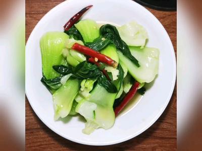 干椒炒小油菜的做法-家常味炒菜譜