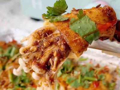 芝士豆皮金針菇卷的做法-咸鮮味烤菜譜