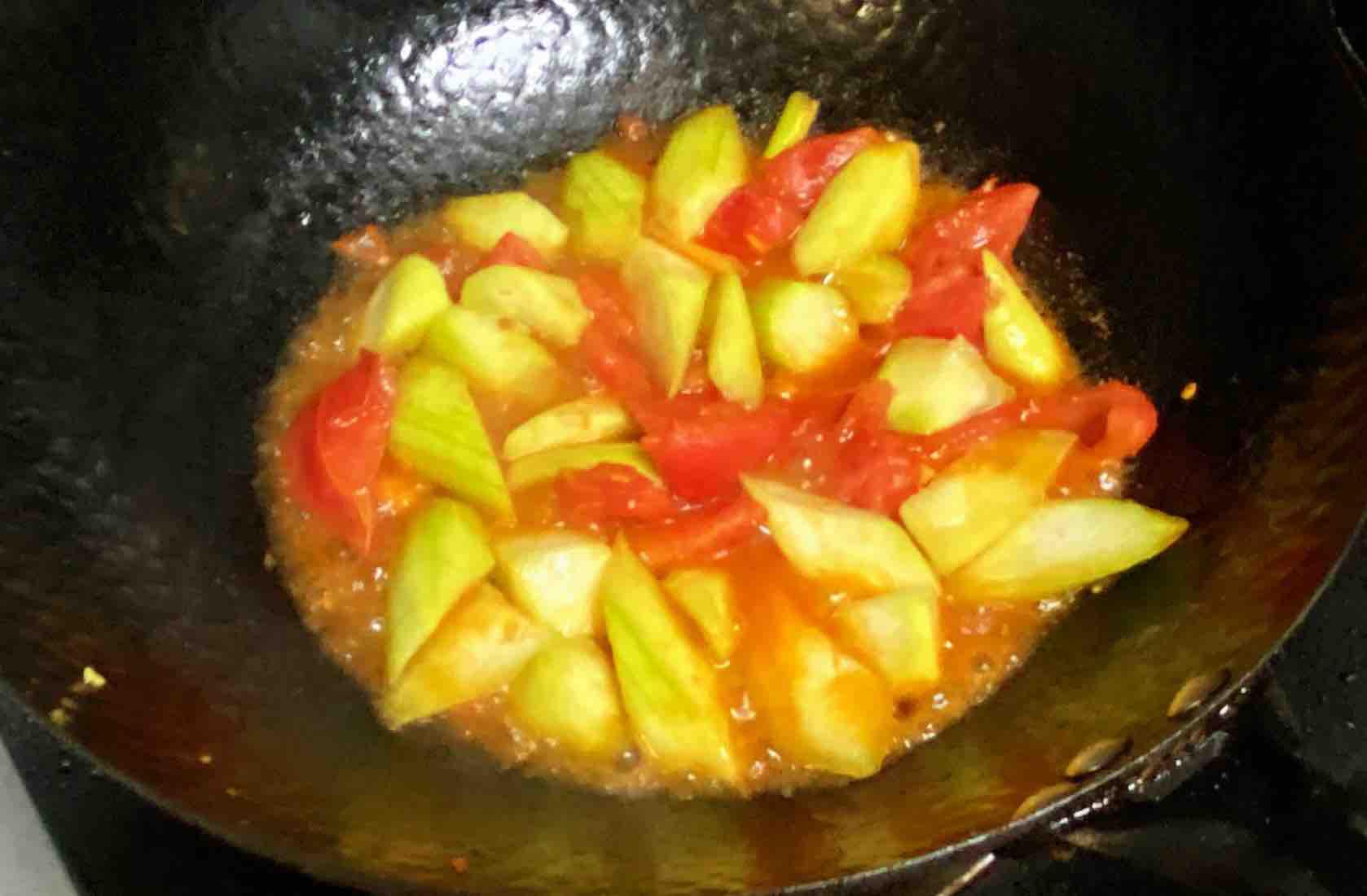 孕婦食譜番茄絲瓜炒雞蛋，酸酸甜甜，營養成分全方位～的作法-咸鮮味燒菜譜