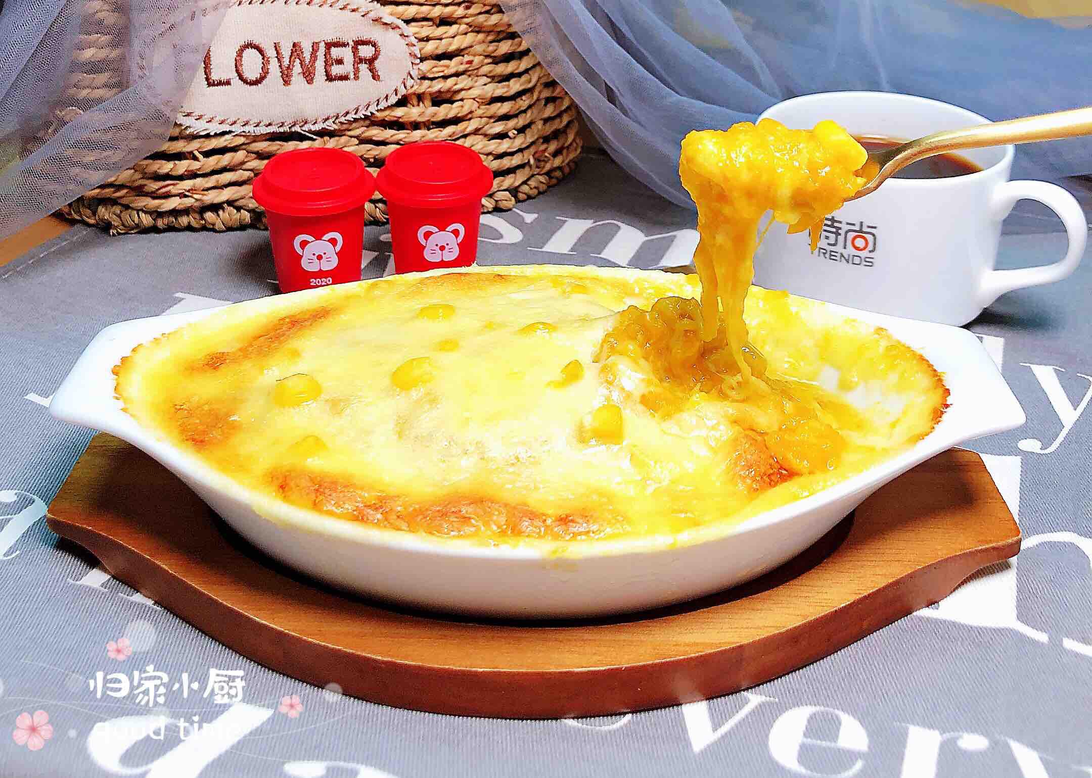 芝士焗玉米南瓜的做法-甜味烤菜譜