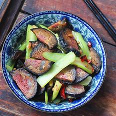 紅菜薹炒豬血丸子的做法-咸鮮味炒菜譜