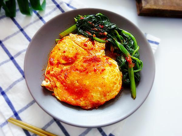 蔬菜煎蛋的做法-咸鮮味煎菜譜