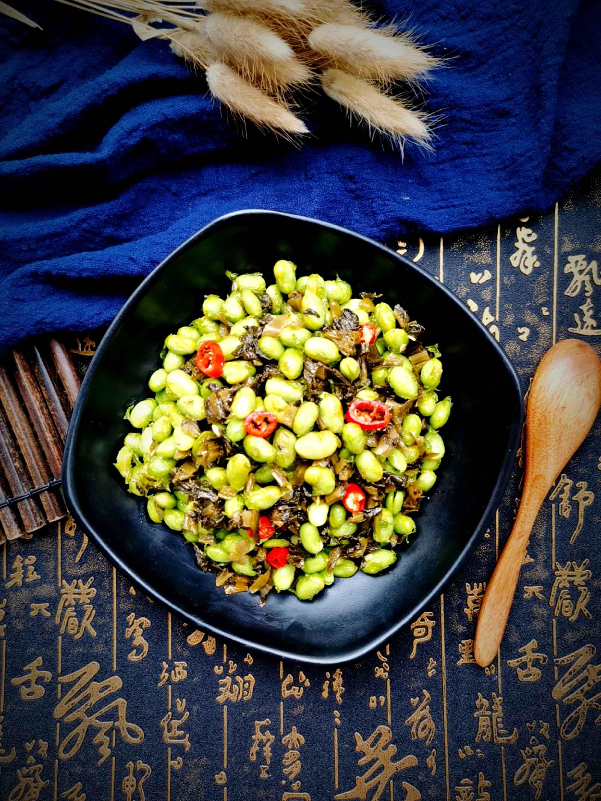 阿婆菜拌毛豆的做法-咸鮮味拌菜譜