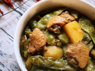 雞翅燉花豆角的做法-家常味燉菜譜