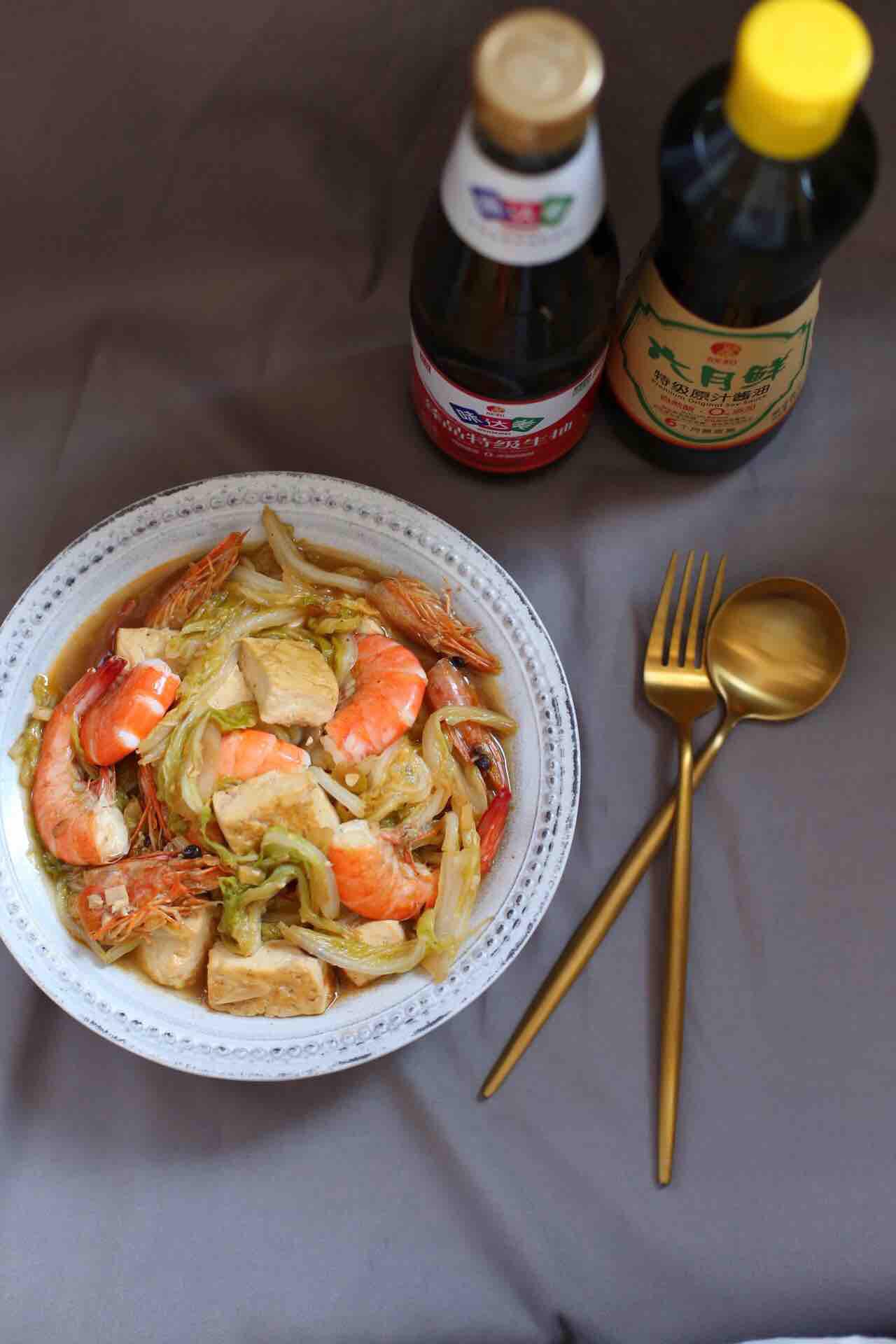 白菜鮮蝦豆腐煲的做法-家常味燉菜譜