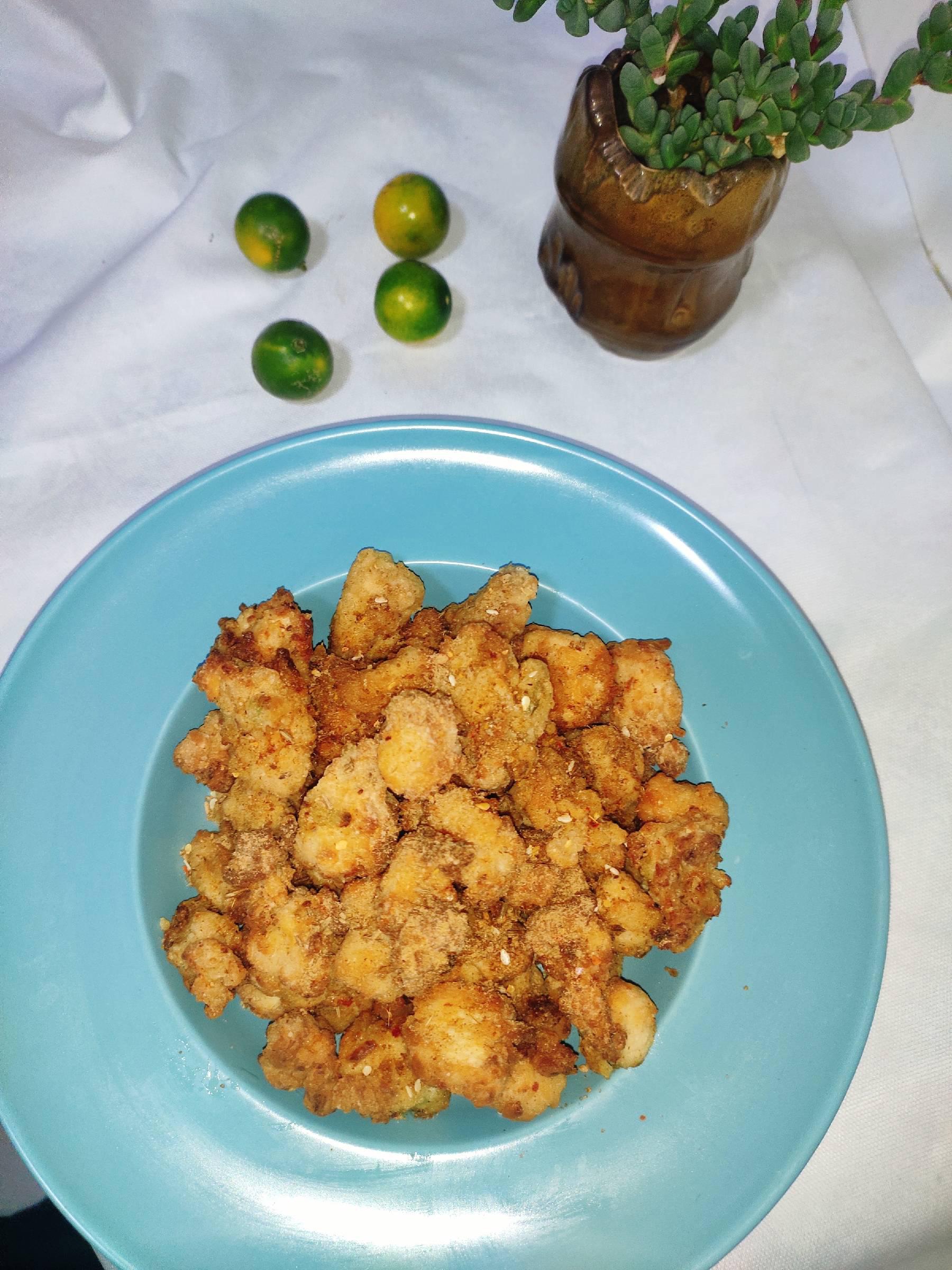 燒烤味的酥脆雞米花的做法-咸鮮味炸菜譜