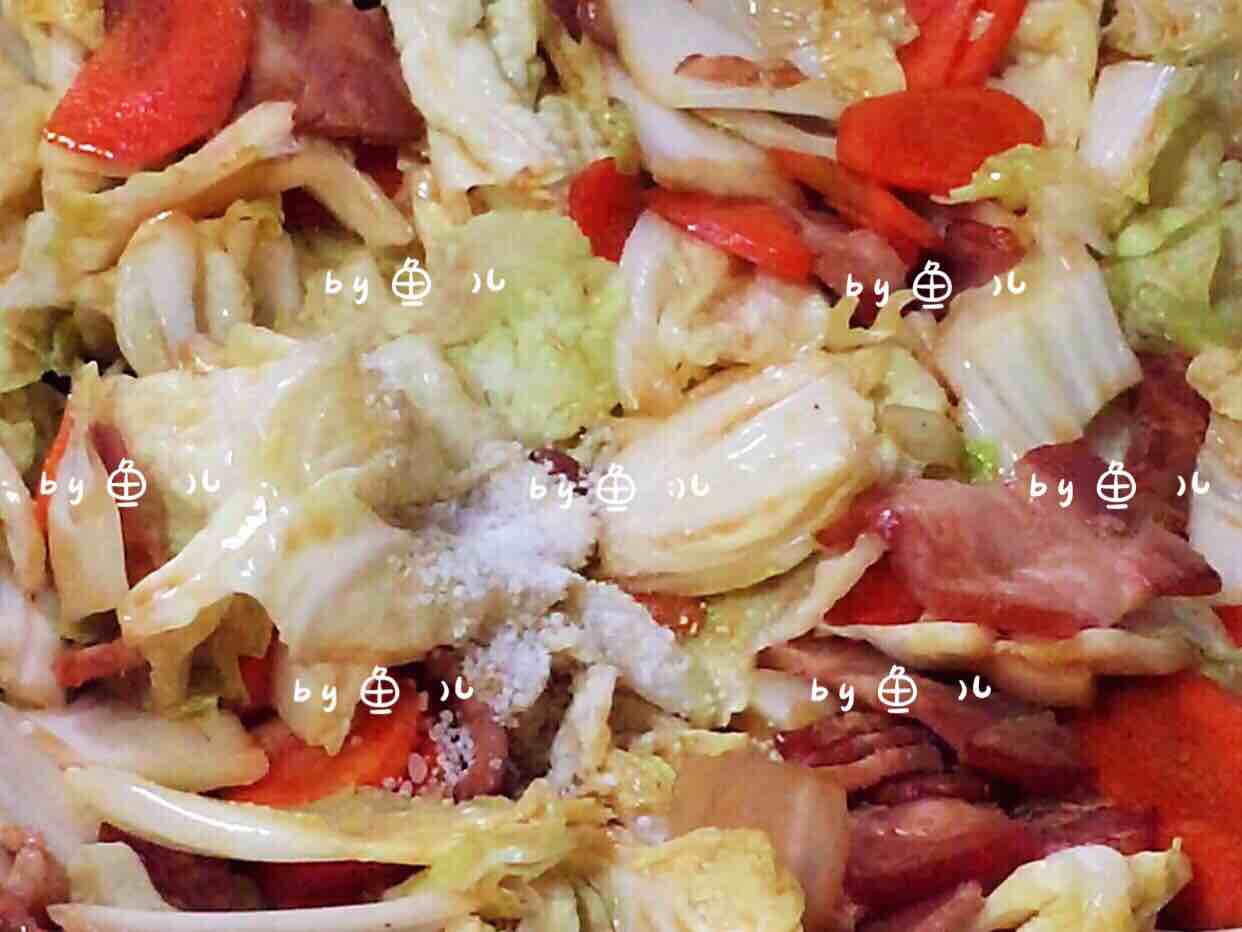 培根炒胡蘿卜白菜的做法-家常味炒菜譜