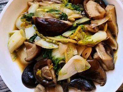 菊花菜炒香菇的做法-家常味炒菜譜