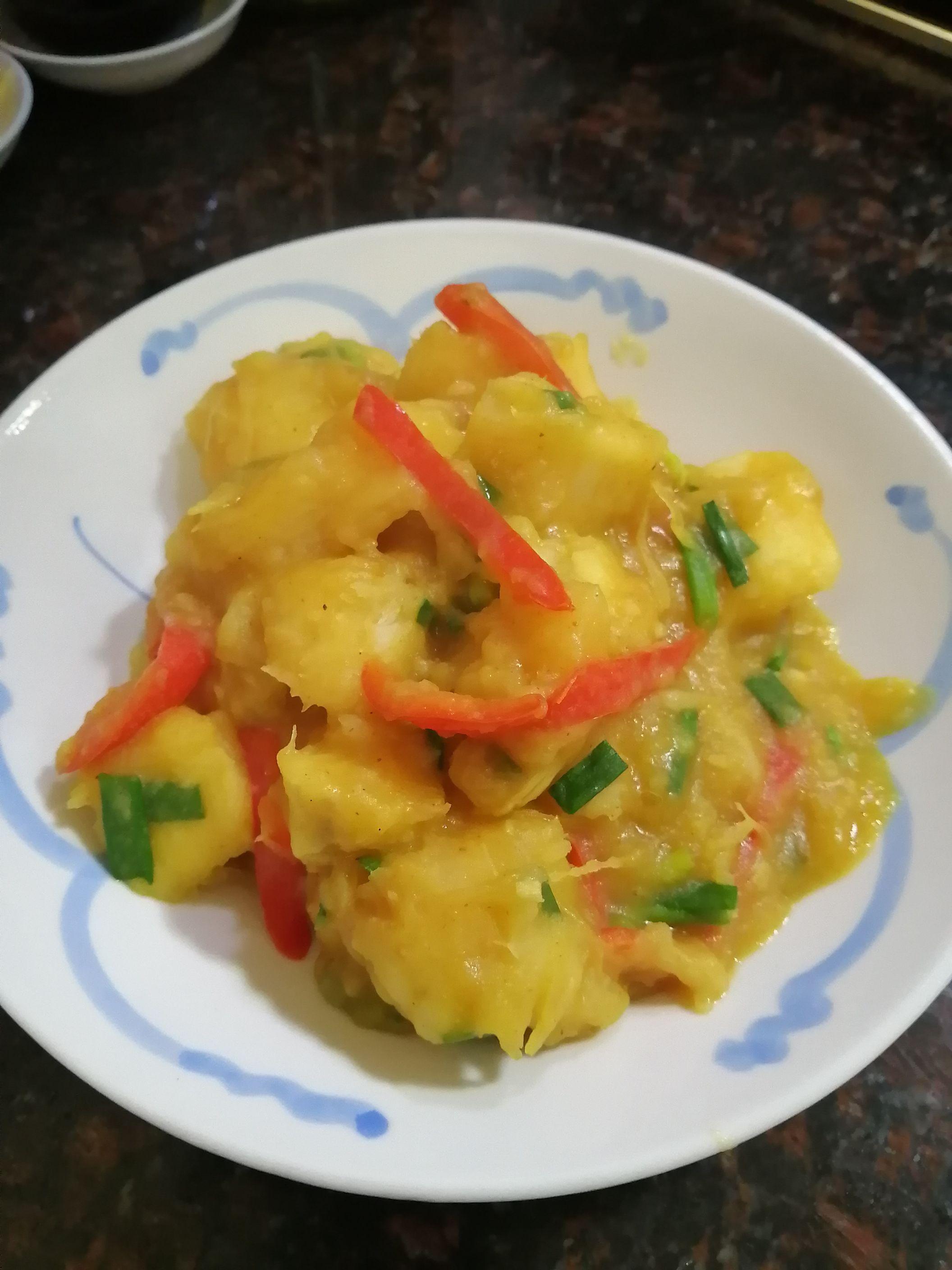 家鄉的味道~咖喱炒木薯的做法-咖喱味炒菜譜