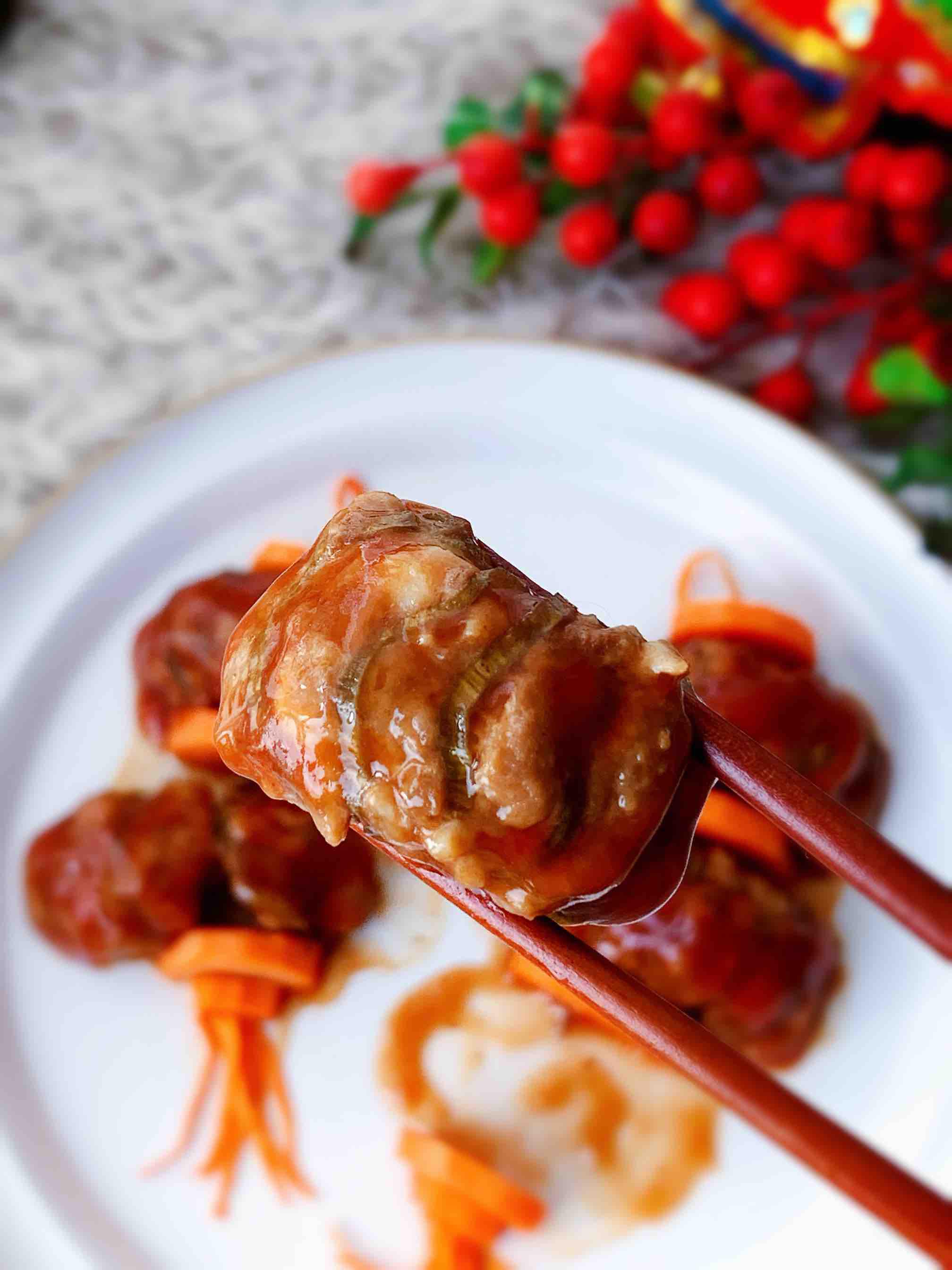 紅火年菜，喜慶燈籠茄子的做法-家常味蒸菜譜