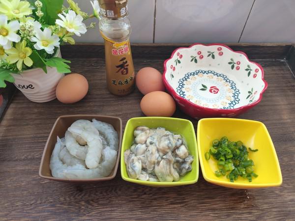 海蠣子蝦仁蒸蛋，鮮味十足超好吃！的做法-咸鮮味蒸菜譜