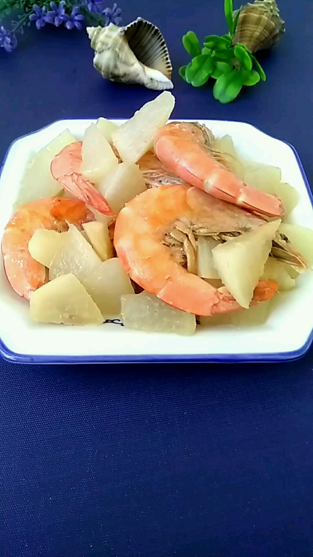 大蝦配蘿卜 鮮美加營養的做法-咸鮮味燒菜譜