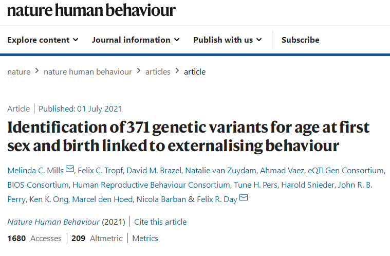 國家催生為何無用？Nature子刊：何時結婚生子，或早已刻在基因里