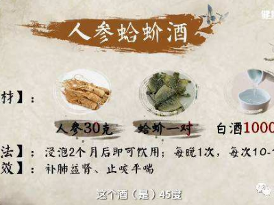 人參蛤蚧酒的功效與作用